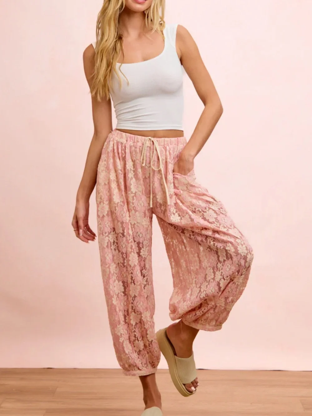 💕Bibi Lace Drawstring Balloon Pants - Picture 4 of 12